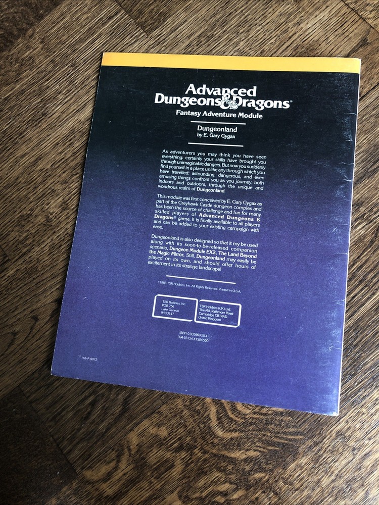 Dungeonland Adventure Module - AD&D EX1