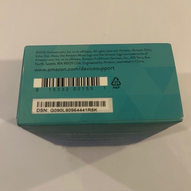 Amazon Echo Dot 2nd Generation White Smart Speaker Bluetooth Alexa