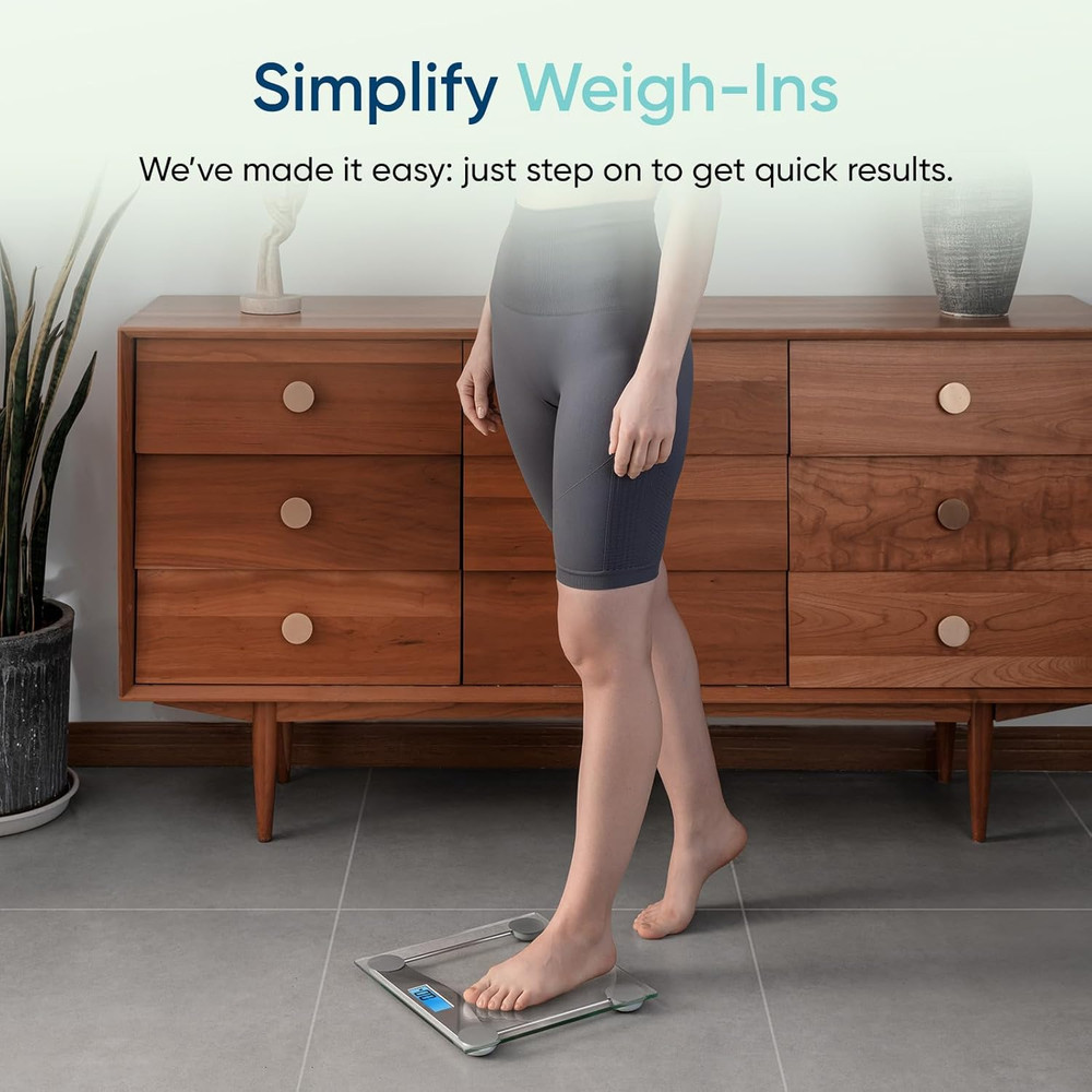 Digital Body Weight Bathroom Scale, Large Blue LCD Backlight Display, High Preci