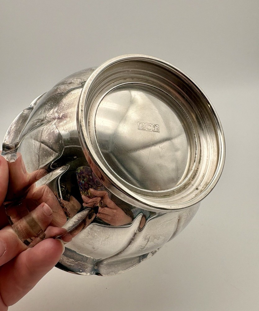 Vintage Crescent Silverware Co. MCM Silver-plate Fluted Bowl Footed Shiny Classy