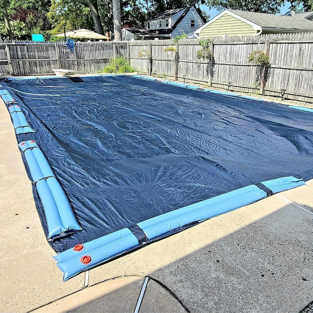 Inground Pool Winter Cover, Fits 16’ x 32’ Rectangle, Solid Blue – Superior S...