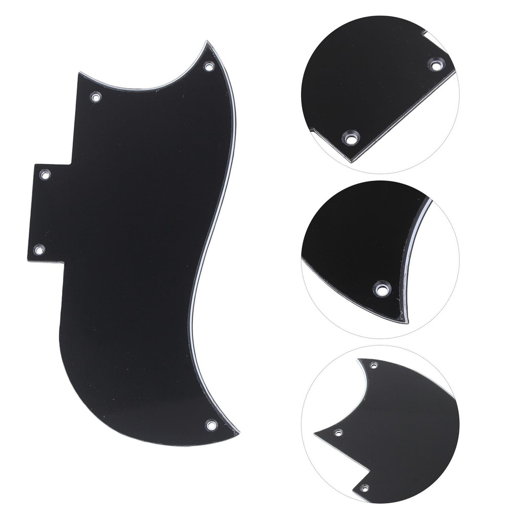 logyues Guitar Pickguard Three-layer Black Plastic Pickguard Replacement for ...