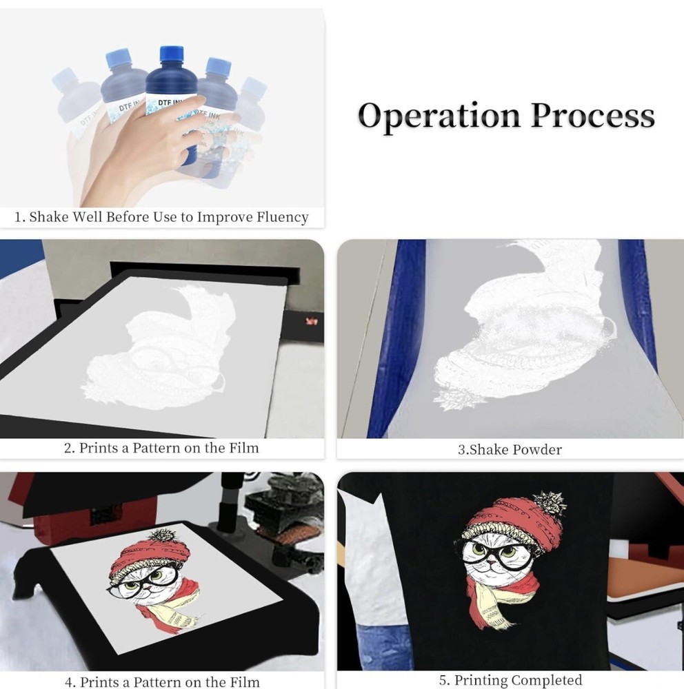 Replacement For Dtf Ink 250mlx6. Wide Format and Desktop DTF Printers