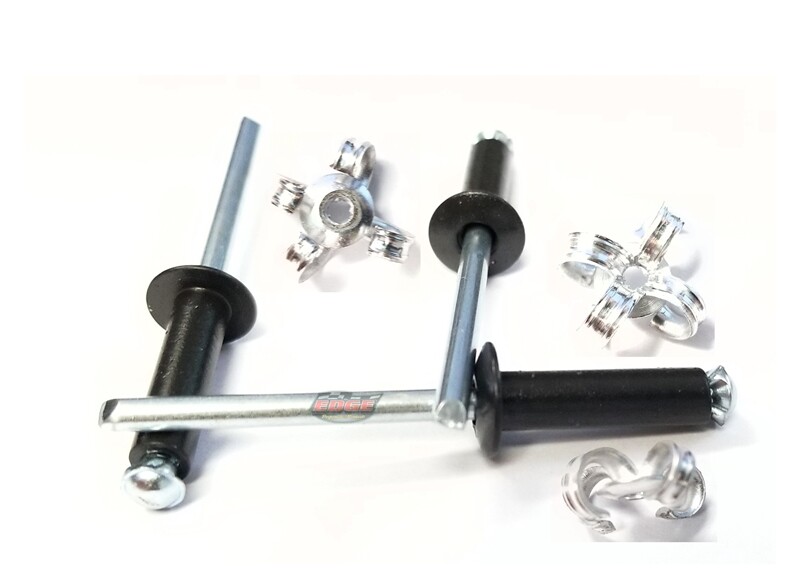 Flat Black 3/16" Rivet Small Head Exploding Banana Peel Aluminum Pop Rivets 1...