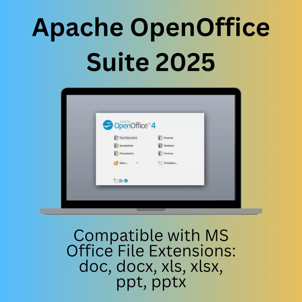 Open Office Software Suite for Mac USB Word Processing Home Student Business