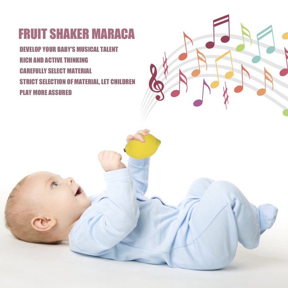 § (Lemon)Fruit Shaker Maraca Learning Resource Plastic Percussion Shapes