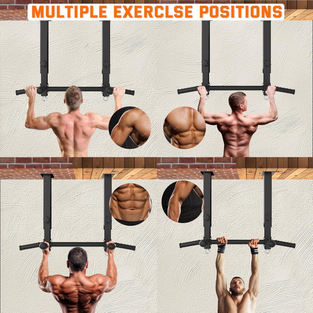 Upgraded-24" Ceiling Mount Pull Up Bar for Garage/Basement/Rafter - Heavy Dut...