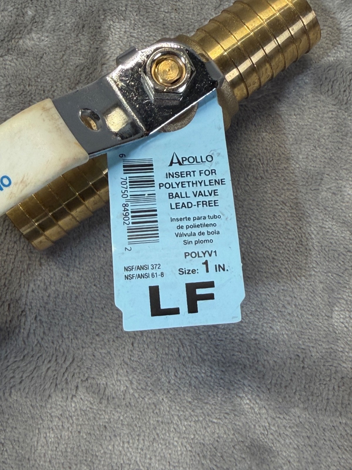 APOLLO POLYV1 1 in. Brass Insert Poly Ball Valve