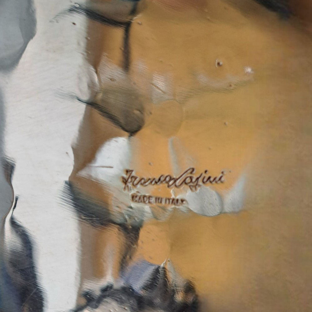 Franco Lapini, Serving Tray exceptional decor Brass, silver