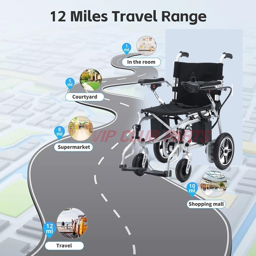 Power E-Wheelchair Mobility Aid Motorized Wheel chair Folding Lightweight