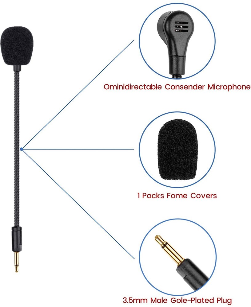 Microphone Replacement for Razer Kaira Pro Wireless Gaming Headset, Omnidirec...