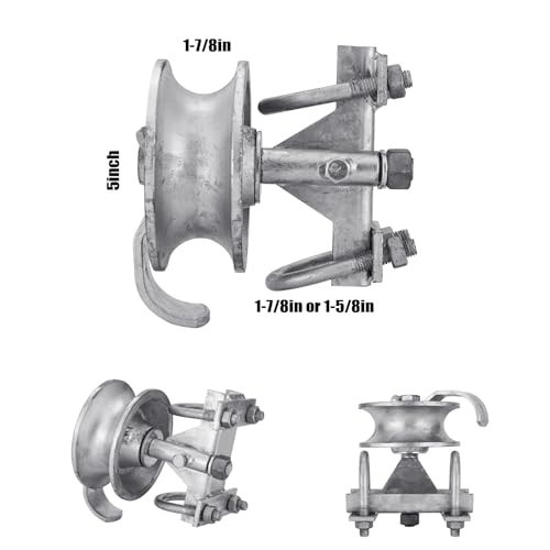 Galvanized Steel Sliding Gate Rollers Hardware Kit for 2" Gate Frame & Track Pip