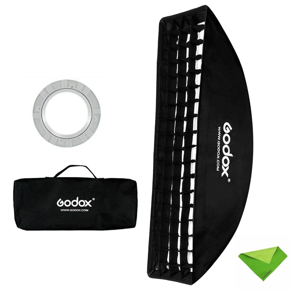Godox 35x160cm Rectangle Bowens Mount Strip Softbox + Grid For Strobe Flash Head