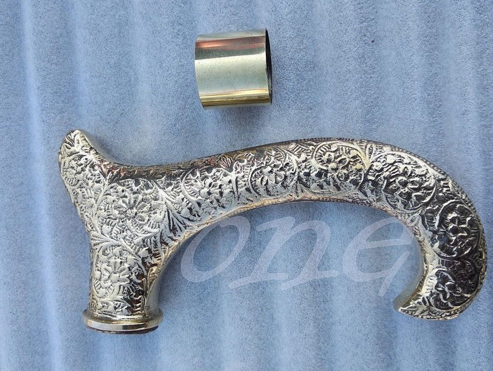 VINTAGE SOLID BRASS HEAD HANDLE DESIGN FOR WALKING STICK CANE HANDMADE GIFT