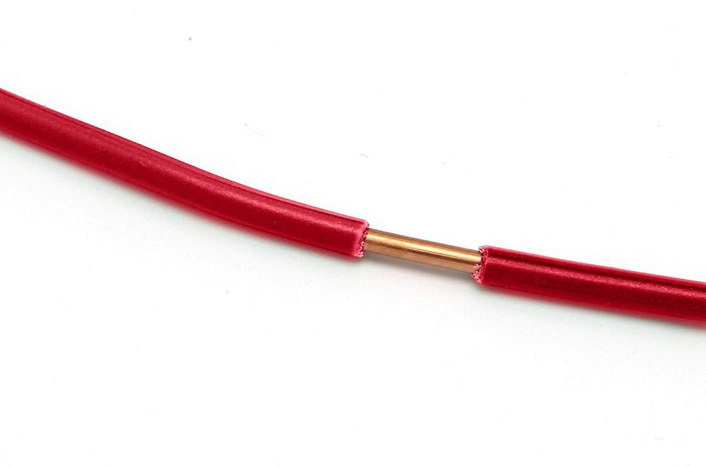 THHN / Building Wire - Red Jacket - 10 Gauge Solid Copper UL UV - 10 Ft