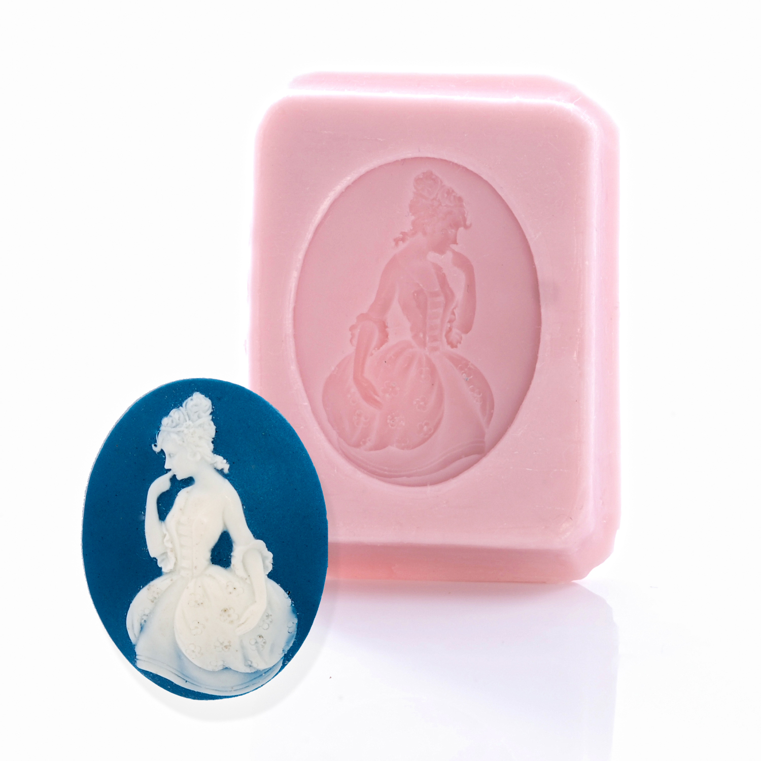 Victorian Style Cameo Silicone Mold Food Safe or Craft Flexible Mould (535)