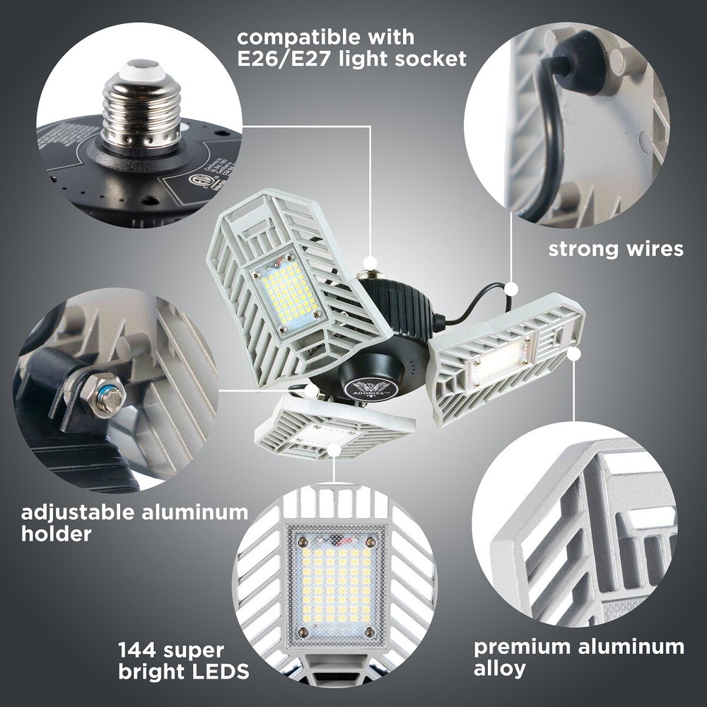 Adonixx Three Led Garage Light- Adjustable light-Basement led Light