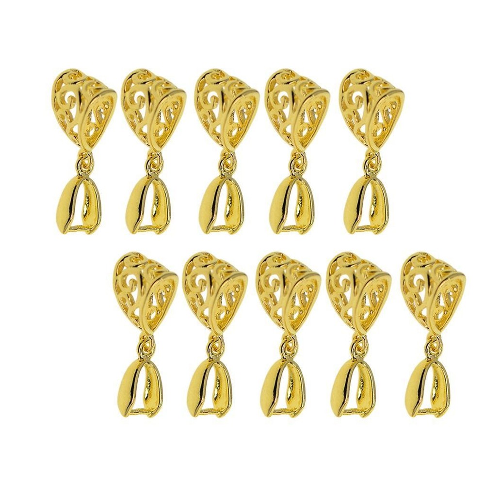 10Pcs Copper Pinch Clasp Bails Dangle Charms Connectors,