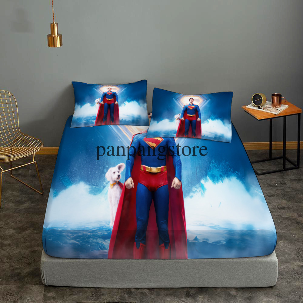 superman Fitted Sheet Set Deep Pocket Bed Sheets&Pillowcase 3PCS Bedding Sets