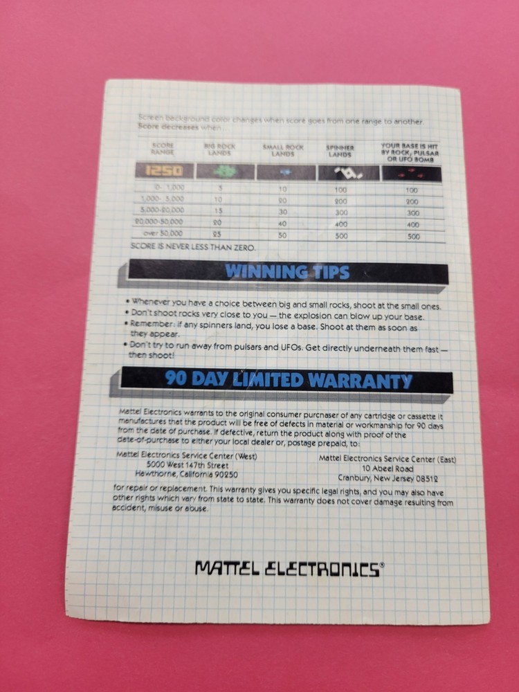 Atari Manual Astroblast