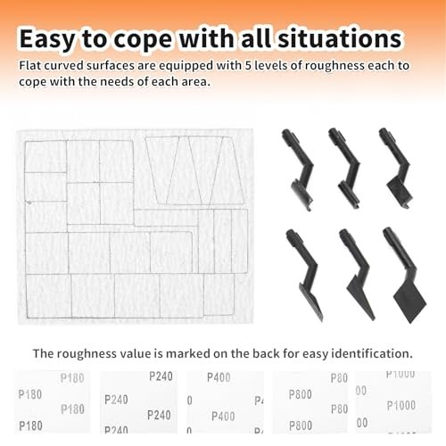 Variable Speed Reciprocating Sander with USB Charging & LED Light, 6 Sanding Hea