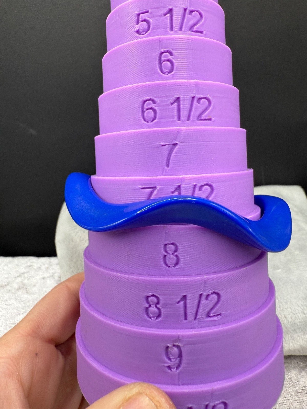 Vintage Bangle Bracelet Blue Acrylic Stack Wave 8”