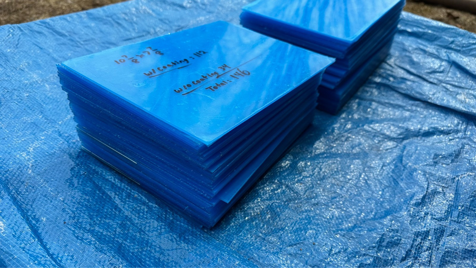 Lot of 102 New Sheets of 10-7/8" x 7-7/8" Acrylic Clear Plexiglass Plexi