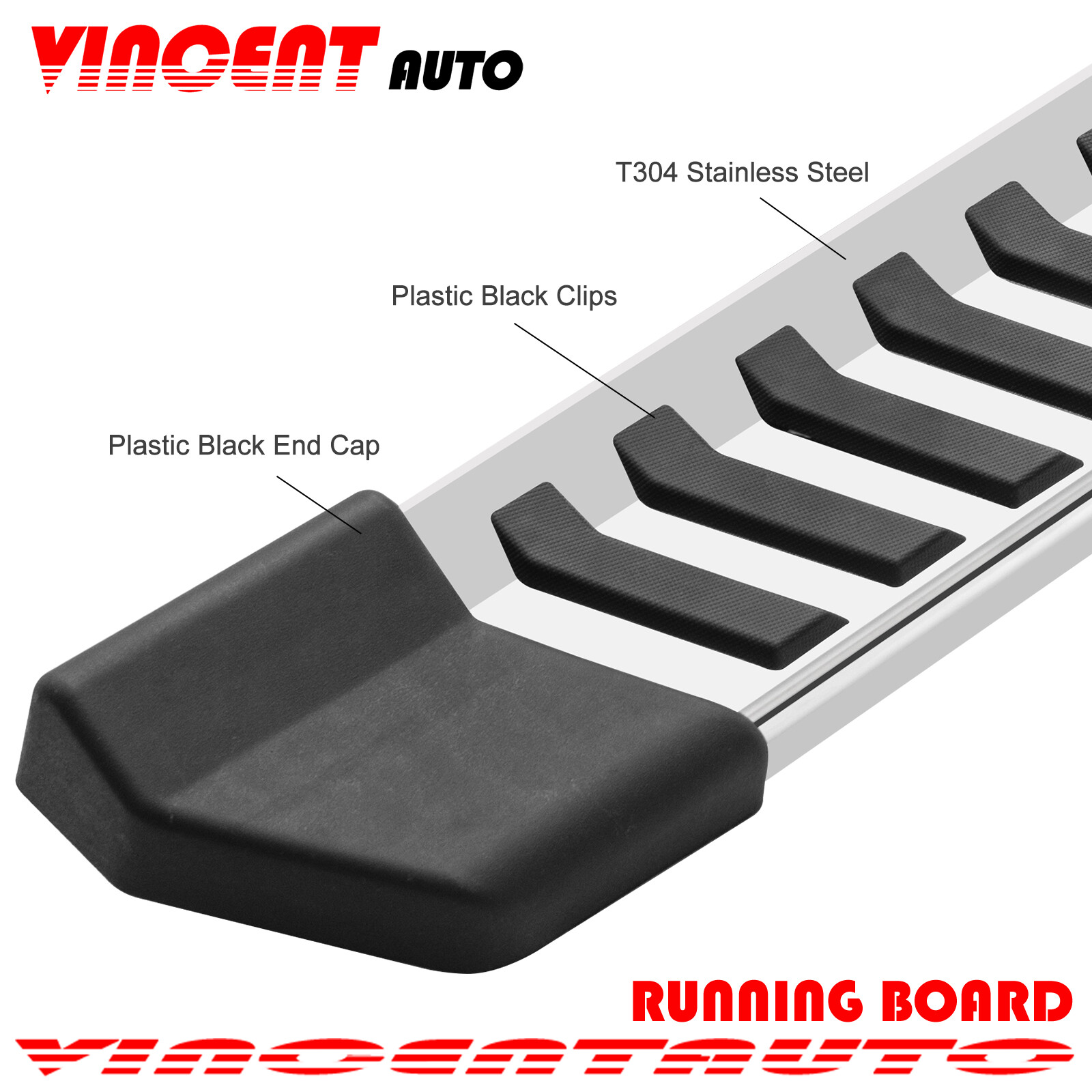 FIT 2017-2024 FORD F250 SUPERDUTY CREW CAB 6" RUNNING BOARD SIDE STEP NERF BAR V