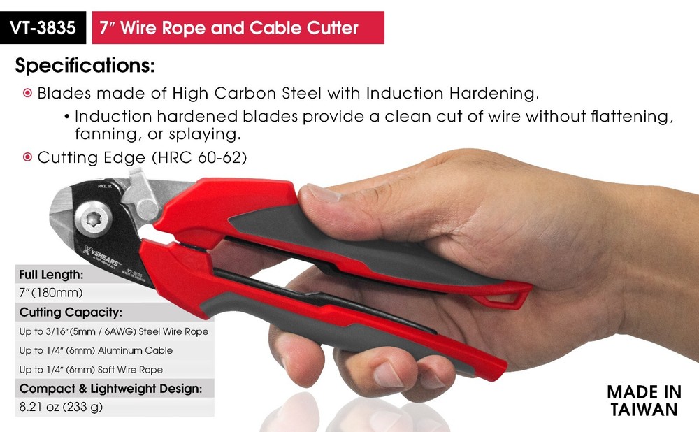 VT-3835 - vSHEARS - 7" Cable Cutter, Wire Rope Cutter by Vampire Tools