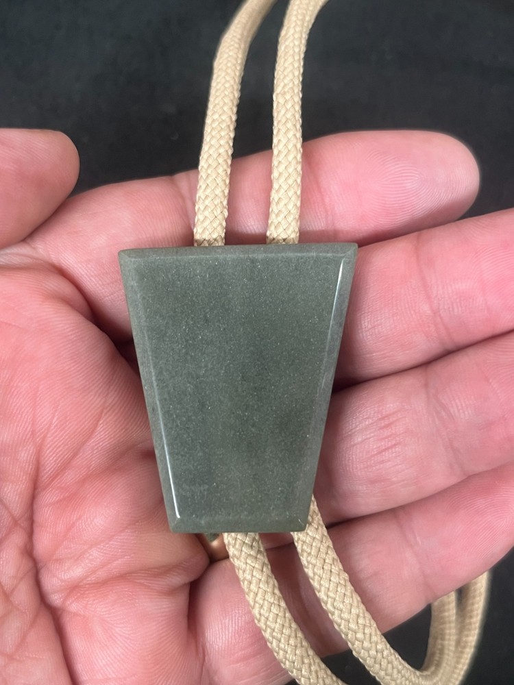 Solid Green Jasper Western Bolo Tie