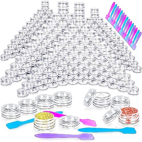 MotBach 100 Pcs 3g Empty Plastic Containers with Lids,Tiny 1.2 x x 0.6