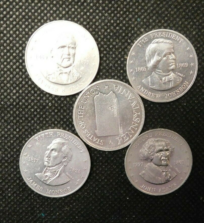 FIVE SHELL COIN GAME TOKENS!  e1603CXX