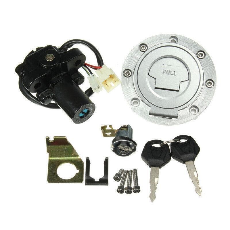 Set Universal Modified Motorcycle Fuel Gas Cap Ignition Switch Seat Lock Key Kit