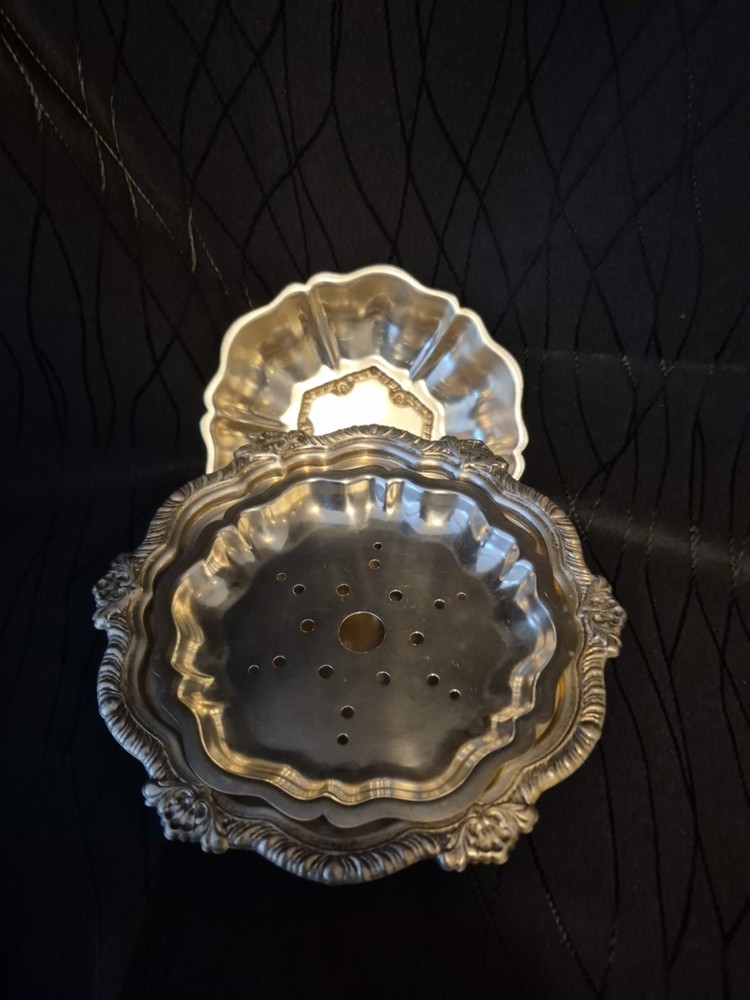 Vintage Silver-Plated Covered Butter Dish