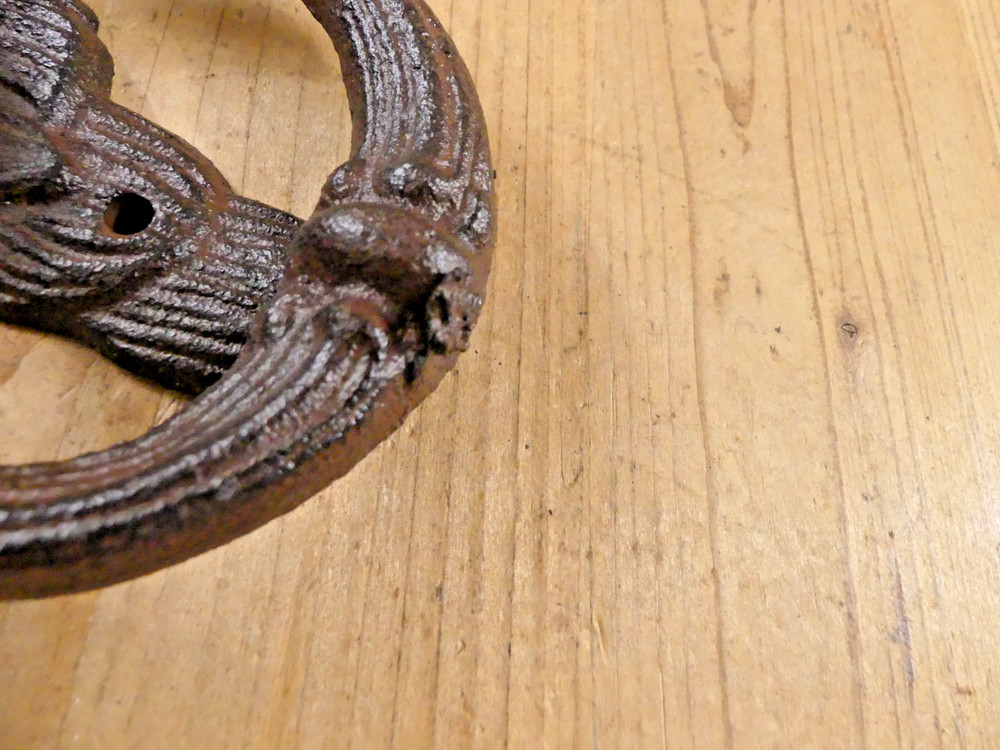Cast Iron Door Knocker *CASTING DEFECT* Antique Style Rustic LION HEAD