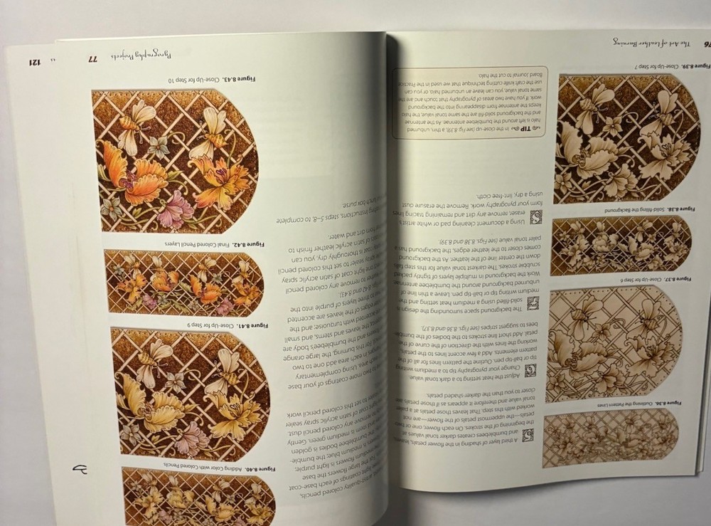 Dover Publications Leather Burning Step-by-Step Techniques Instructional Book