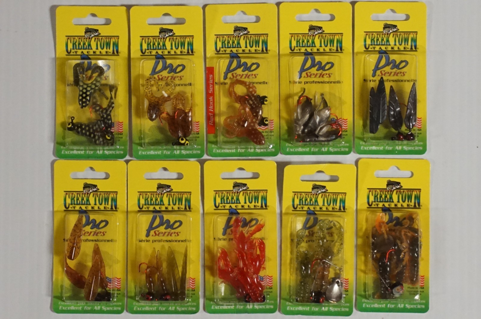 30 Packs - Creek Town Plastic Fishing Lures - Frogs, Grubs, Minnows, Crawfish