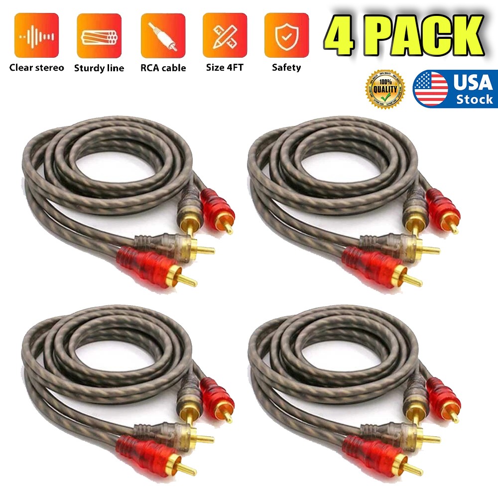 200X RCA Audio Cable Twisted Pair with Noise Reduction Interconnect Amp Wire Lot