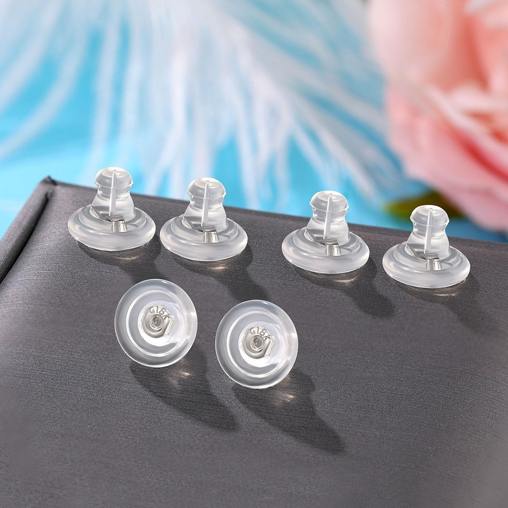 Silicone Earring Backs, 6pcs 18K Gold Replacements, Locking for Studs/Droopy ...