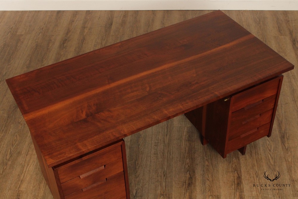 George Nakashima Studio Walnut Double Pedestal Desk