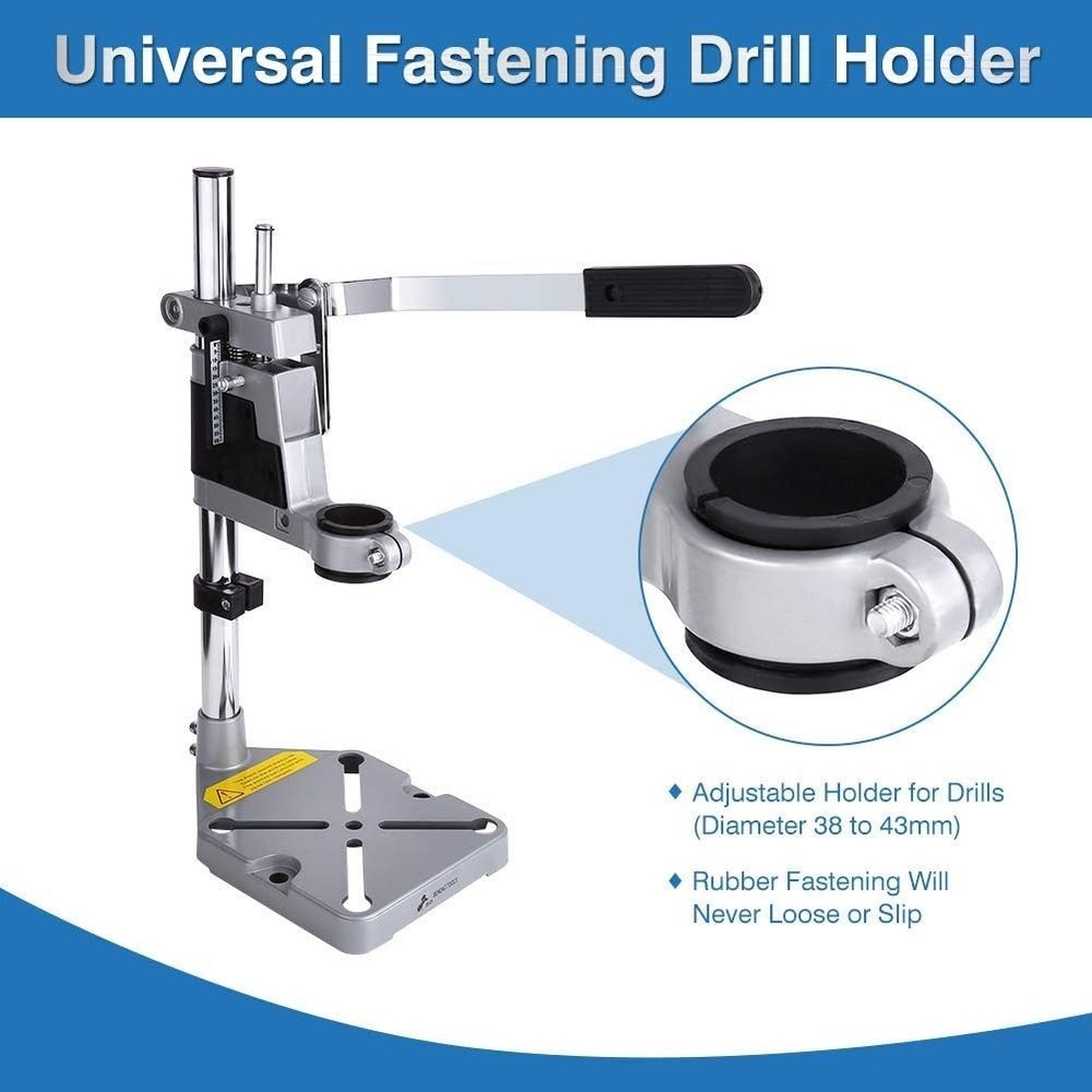 Universal Adjustable Drill Stand - Heavy Duty Aluminum Base for Precision Tasks