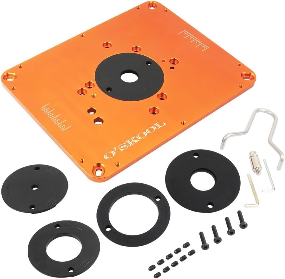 Precision Router Table Insert Plate with Insert Rings