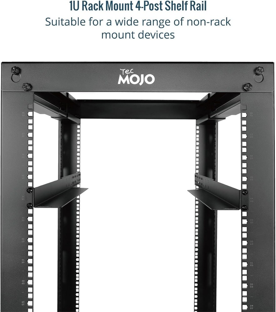 1U Universal Rack Mount Rails 4 Post Server Rack Shelf Rail with 20.9-32...