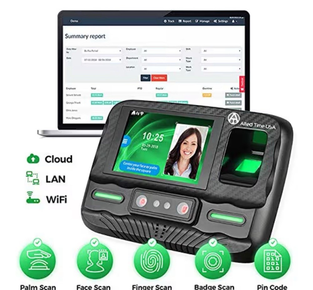 Biometric Time Clock for Employees Attendance - Subscription Clock in Machine