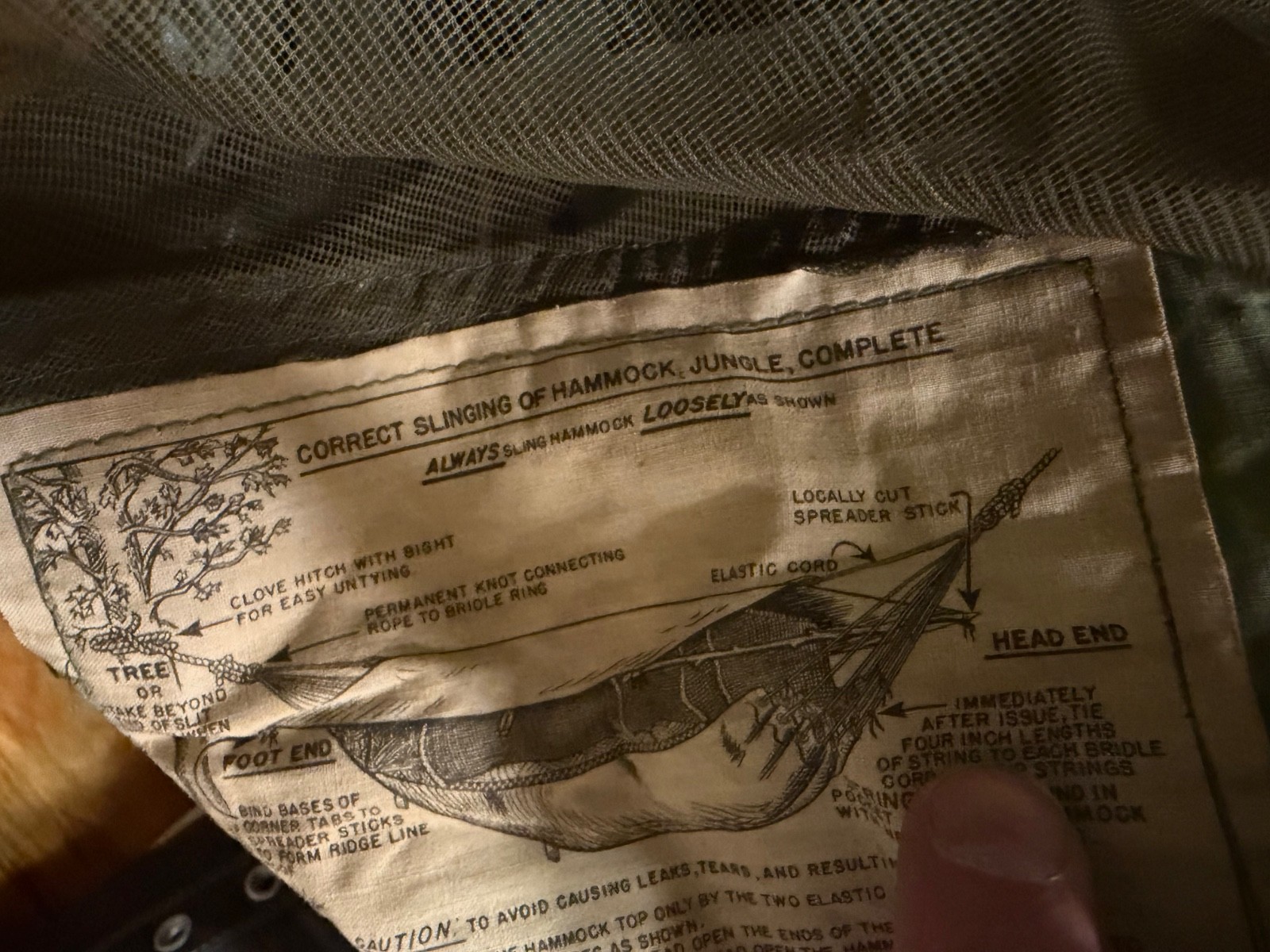 ORIGINAL WWII US ARMY INFANTRY JUNGLE HAMMOCK -