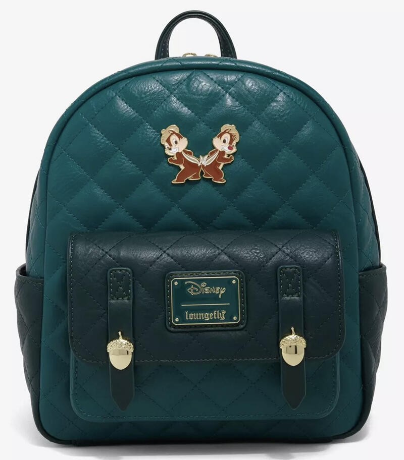 Loungefly Disney Chip & Dale Quilted Backpack & Wallet Set NEW