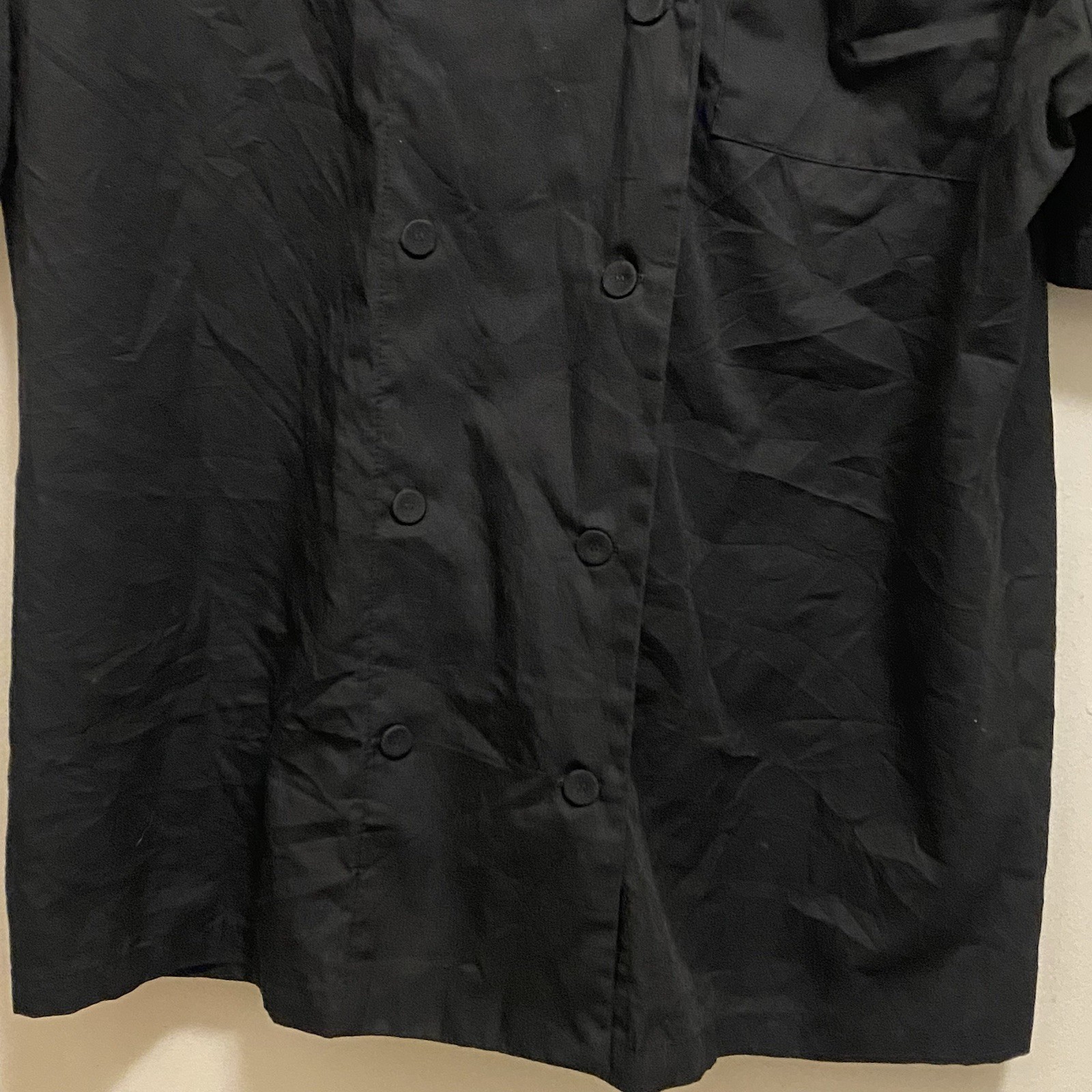 Chef Works Black Chef’s Coat L Large chest 46” Button Down Mens Womens