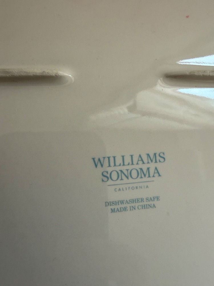 WILLIAMS SONOMA Damask Easter Bunny 18" Oval Serving Platter Discontinued EUC A+