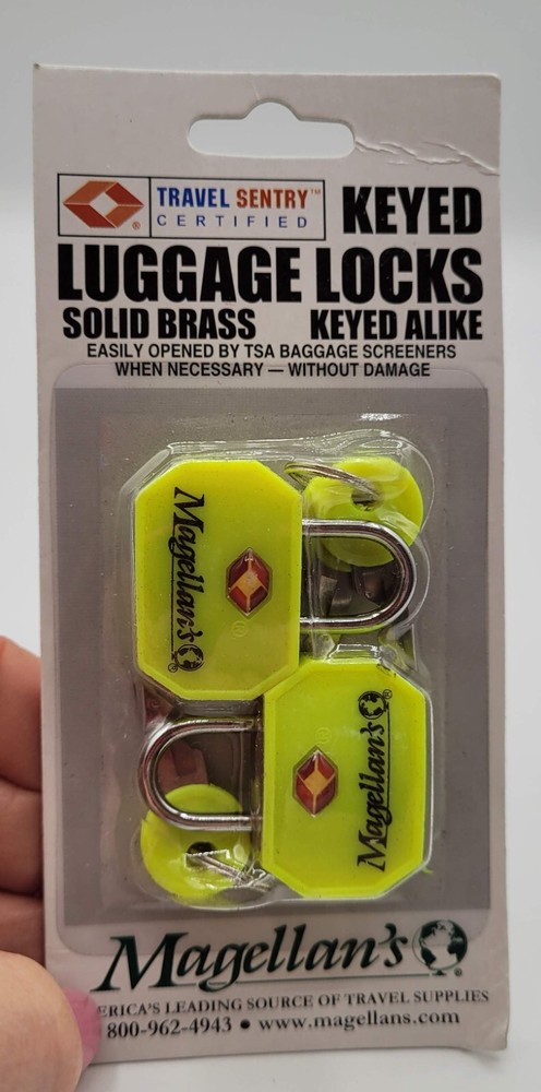 NEW keyed luggage locks, TSA approved, 2 locks keyed alike, solid brass