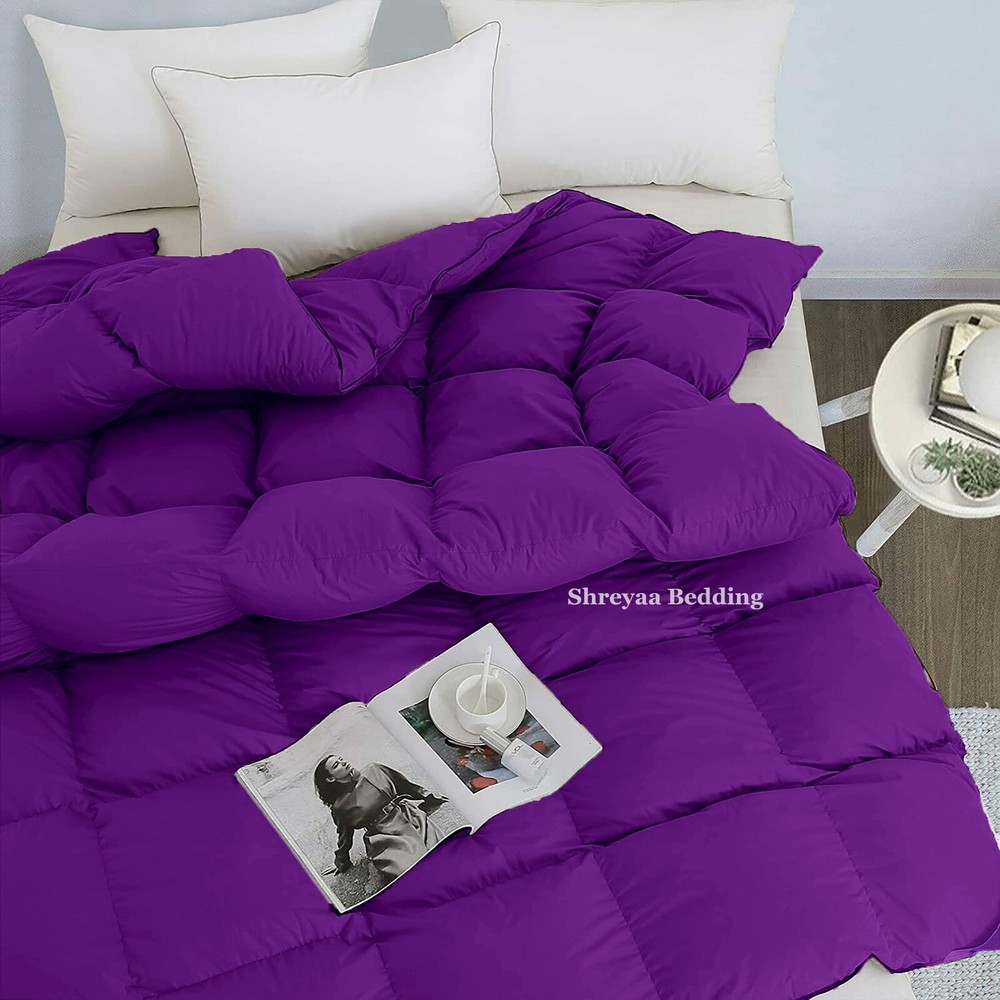 Best Purple Solid Cal King Size Egyptian Cotton Down Alternative Comforter